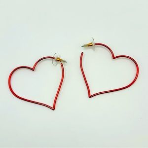 SUGARFIX by BaubleBar Red Heart Hoop Earrings